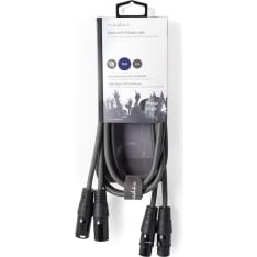 Nedis balansoitu 2 x XLR uros - 2 x XLR naaras XLR-audiokaapeli