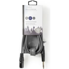 Nedis balansoitu XLR uros - 6.35 mm uros XLR-audiokaapeli