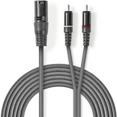 Nedis XLR uros - 2 x RCA uros XLR-audiokaapeli