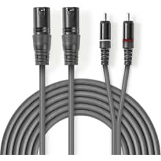 Nedis 2 x XLR uros - 2 x RCA uros XLR-audiokaapeli