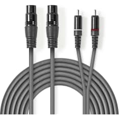 Nedis 2 x XLR naaras - 2 x RCA uros XLR-audiokaapeli