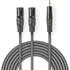 Nedis 2 x XLR uros - 3.5 mm uros XLR-audiokaapeli
