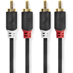 Nedis CABW24200AT05 2x RCA male-2x RCA male 0.50 m Stereo audio cable