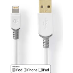 Nedis CCBW39300WT30 USB 2.0 Apple Lightning 8-Pin-USB-A Uros 3.00 m Lightning Kaapeli