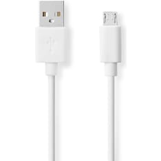 Nedis CCGB60500WT20 USB-A Uros-USB Micro-B Uros 2.00 m USB 2.0 kaapeli