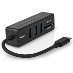 Nedis 3-port USB hub with memory card reader