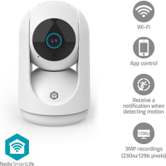 Nedis WIFICI23CWT SmartLife SisÃ¤kamera | Wi-Fi | 3MP Full HD 1296p | KÃ¤Ã¤ntÃ¶/kallistus | MicroSD (ei sisÃ¤lly) /...