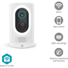 Nedis WIFICBO33WT SmartLife Ulkokamera | Wi-Fi | Spotlight | 3MP Full HD 1296p | IP65 | Maks. akunkesto: 6 Kuukautta | MicroS...
