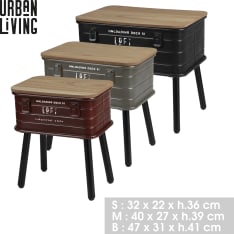 Urban Living Loft & Metal side table with storage drawer