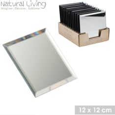 Natural Living square mirror candle holder