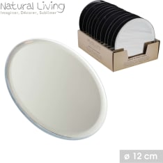 Natural Living round mirror candle holder