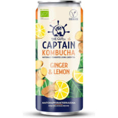 The Gutsy Captain Kombucha Ginger Lemon Luomu 250ml kombucha juoma