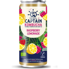 The Gutsy Captain Kombucha Raspberry Lemonade -raspberry lemonade flavored kombucha drink ORGANIC 250ml