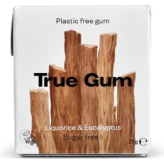 True Gum Liqourice-Eucalyptus plastic-free xylitol chewing gum 21g
