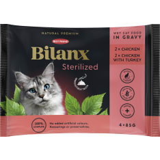 Best Friend Bilanx Sterilized 4x85 g lajitelma kastikkeessa kissalle