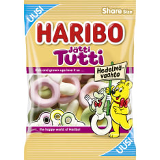 Haribo Jättitutti Hedelmävaahto 120 g karkkipussi