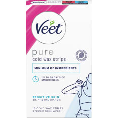 Veet Pure Bikini&Underarms 16 kpl kylmävahaliuska