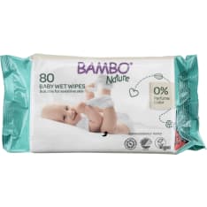 Bambo Nature 80 pcs Wet Wipes with Tape Lid