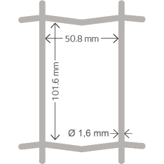Hortus 5 x 10 cm silmällä 25 m galvanoitu puutarha-aita