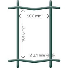 Hortus 5 x 10 cm silmäkoolla 0 PVC vihreä puutarha-aita