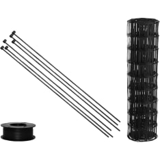Hortus package: 10x10 cm eye 90 cm high black garden fence with brush steel posts