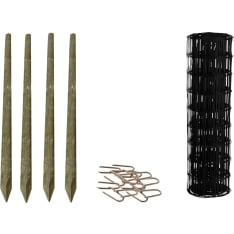 Hortus paketti: 5x10 cm silmällä 90 cm korkea puutolpilla musta puutarha-aita