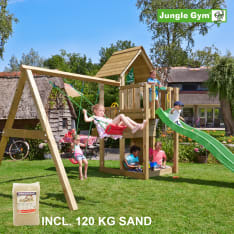 Jungle Gym Cubby play tower and Swing Module Xtra 120 kg sand and slide