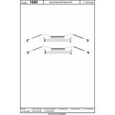 OJD Quick Brake OJD-109-1680 Jarrupalojen asennussarja