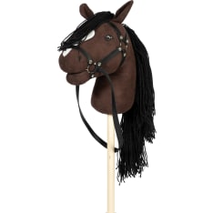Astrup Premium stick horse with open mouth, brown