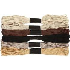 Embroidery Floss, natural, thickness 1 mm, 6 bundle/ 1 pack