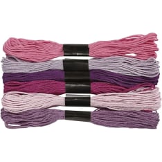 Embroidery Floss, purple, thickness 1 mm, 6 bundle/ 1 pack