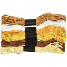 Embroidery Floss, golden, thickness 1 mm, 6 bundle/ 1 pack