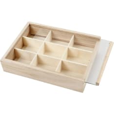 Display box with Glass Sliding Lid, D: 3,5 cm, size 17x13 cm, 1 pc