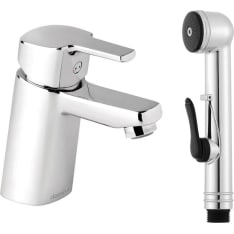 Chrome sink faucet with Damixa Pine Bide spray