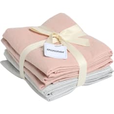 Mininor Organic Muslin Towel 6pack Peach/Glacier Grey