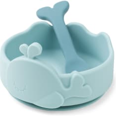 Done by Deer Stick&Stay Wally blue silicone bowl&spoon