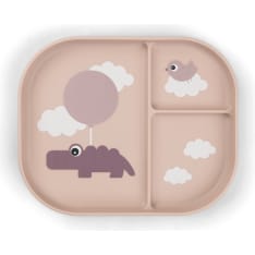 Done by Deer Foodie Happy Clouds Pink Compartment Plate