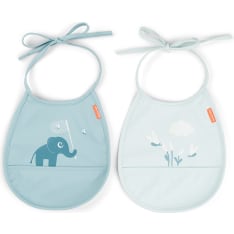 Done by Deer Elphee Light Blue Bib 2-pack