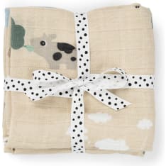Done by Deer Burp cloth 2-pack Tiny farm Sand