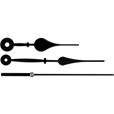 Clock Hands, black, 1 set