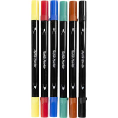 Tekstiilitussit, paksuus 2,3+3,6mm 6 kpl/ paketti