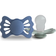 FRIGG Lucky Symmetrical Silicone 2-Pack Pacifiers Ocean View/Sage