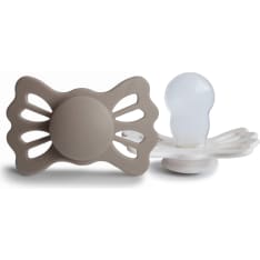 FRIGG Lucky Symmetrical Silicone 2-Pack Pacifiers Portobello/Cream