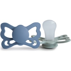 FRIGG Butterfly Anatomical Silicone 2-Pack Pacifiers Ocean View/Sage
