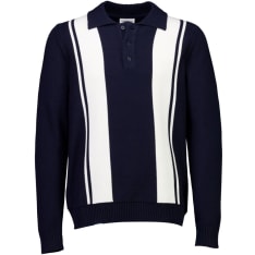 Lindbergh Knitted block stripe L/S polo