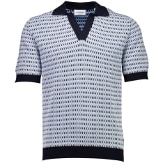 Lindbergh men`s jacquard s/s v-neck polo