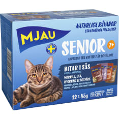 Mjau Lajitelma Senior Multibox kastikkeessa 12 x 85 g kissanruoka