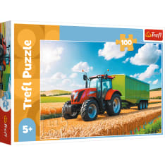 TREFL Puzzle Agricultural machinery - Tractor with trailer 100 pcs