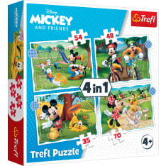 Trefl Mikki Hiiri ja Minni Hiiri 4-in-1 Jigsaw Puzzle Set
