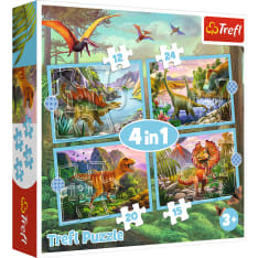 Trefl Dinosaurus (12, 15, 20 ja 24 palaa) Jigsaw Puzzle Set